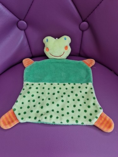 Doudou plat grenouille vert - grenouille,
