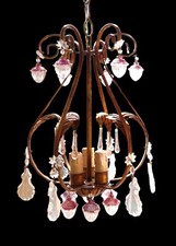 elegant lustre pampille murano, lustre ancien. chandelier français murano