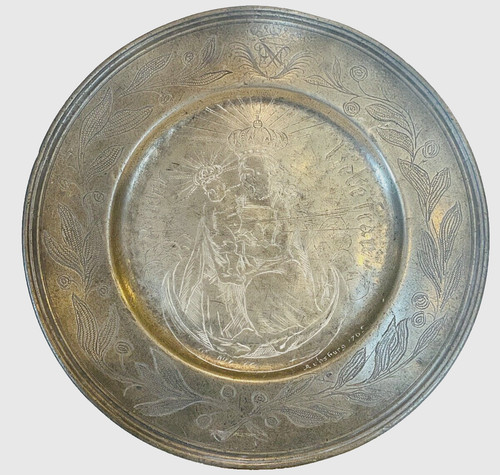 Assiette etain décor - etain,