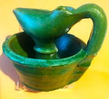 MAROC CERAMIQUE FES QANDIL LAMPE A HUILE DE MARABOUT FIN XIXE HAUTEUR 12 cm