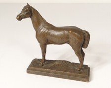 Sculpture Kaolin étalon pur sang cheval bronze Alfred Dubucand