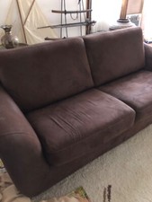 canapé marron tissu 2 /3 places non convertible 