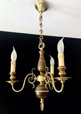 Lustre/chandelier Hollandais bronze véritable Lucien Gau Paris 80’