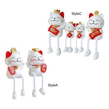 Lucky Cats Figurine Résine Sculpture Animal Statue pour Salon Boutique Décor