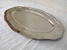 Plat de service ovale en inox  41 x 28cm