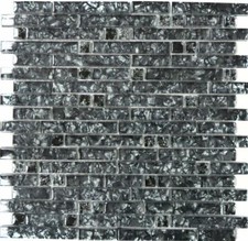 Pâte de Verre Carreaux de Mosaique Baguettes Noir Mosaikbogen 87-MV718 10