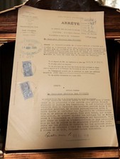 Document ancien arrêté préfectoral Bouches-du-Rhône Marseille années 1930-40 vin