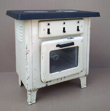 Ancien jouet FOUR tôle gazinière dînette MARCHE vintage old toy oven gas cooker