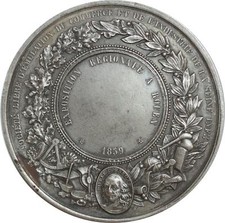 O6350 Epreuve Uniface Napoleon III 1859 Commerce Argent Silver