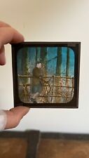 Plaque verre peint lanterne magique Fin XIXème