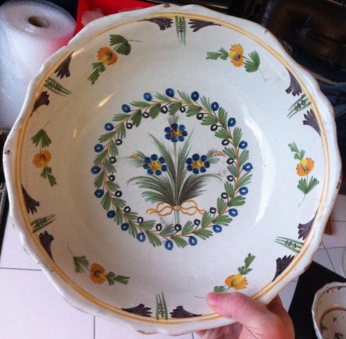 Beau saladier faience xixéme - faience,