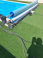 bâche à bulle pour piscine 500 microns bordée 4 cotés 3.5 avec enrouleur manuel