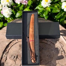 Coffret Couteau De Poche Avec Fourreau En Bois Et Lame Damassé