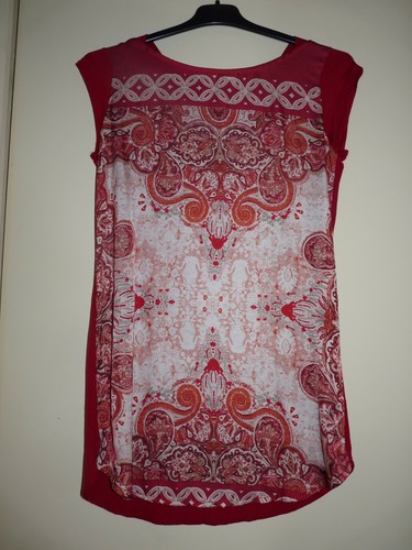 Shirt long rouge imprimé - t-shirt,