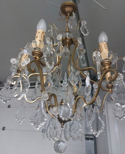 Lustre bronze pampilles - lustre, en