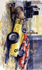 Plaque métal voiture de course ancienne   30 X 20 CM