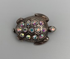 BROCHE ANCIENNE TORTUE FANTAISIE CARAPACE OXYDES 3 GRAMMES 60 W1015