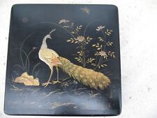 Ancienne Boîte en laque de Chine décor d'oiseau Paon