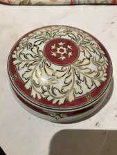 Bonbonnière en PORCELAINE CHRISTOFLE Modèle OCEANA ROUGE AIDA