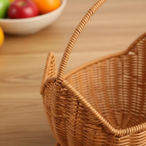 Panier tressé imitation rotin - tressé,