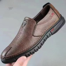 Chaussures en cuir  pu pour hommes mocassins souples antidérapants respirant .