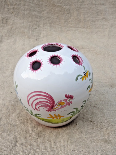 Vase boule faïence décor - vase,