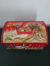 BOITE  CHOCOLAT A GOUTER C +90 CARTES ANIMAUX MERVEILLES DU MONDE NESTLÉ VINTAGE