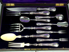 10 anciens couverts de service argent 794 gr poinçon Minerve écrin palissandre