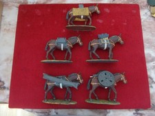 LINEOL  :  5 MULETS d' ARTILLERIE de MONTAGNE