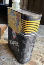 Ancien bidon d'huile RARE Complet  FINA Kappa Turbo Avec pub