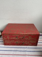 Ancienne Boîte De Rangement 2 Tiroirs Decor Scène Deco 