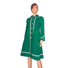 Veste midi en daim vert et