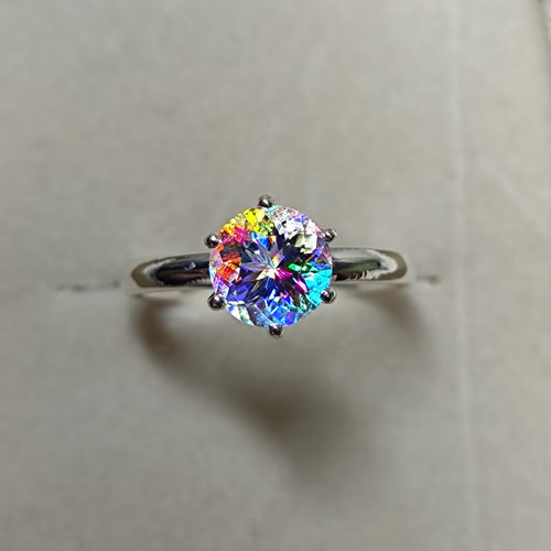 Bague solitaire topaze