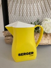 325⚜️ Ancien Pichet Carafe Berger Anisette en Plastique Jaune Hauteur 17 Cm