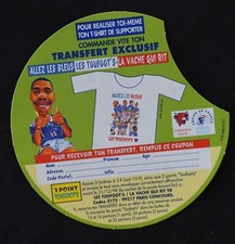 Intercalaire carton COUPE DU MONDE 1998 FOOT LA VACHE QUI RIT étiquette fromage