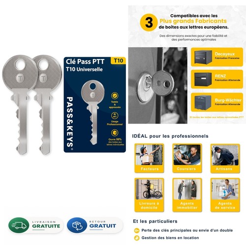 Clé ptt t10 - clé, universelle
