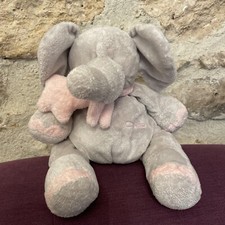 O/ DOUDOU Peluche PLAYKIDS CMI ELEPHANT GRIS ROSE ETOILE Écharpe