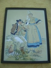 ANCIENNE GRAVURE REHAUSSÉE DE