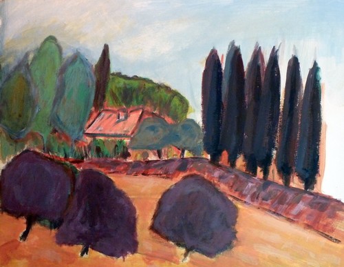 Mas paysage aux cyprès - le,