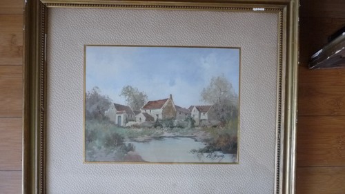 Paire gouache signée - paire, ch