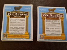 LOT DE 3 ETIQUETTES ANCIENNES DE FLACON A PHARMACIE. VIN AUBERY
