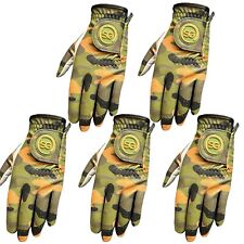 SG Hommes Vert Camouflage Motif Golf Gants Blanc Cabretta Cuir Paume et Pouce