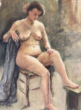 Huile sur panneau carton - sur,