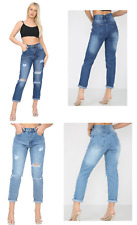 Neuf Ladies Femmes Déchiré Jean Genou Coupe Ample Pantalon UK Taille 6-14