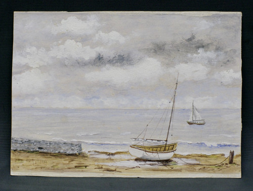 Gouache sur papier marine