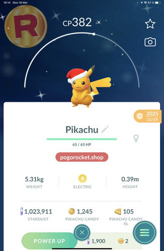 Shiny pikachu santa - shiny,