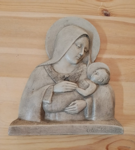 Vierge enfant signée - vierge, l'enfant