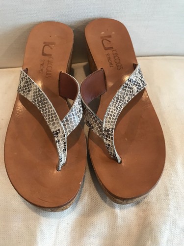 Snakeskin platform thongs size - snakeskin,