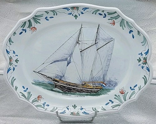 Plat ovale faience rouen - plat,