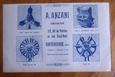 1924-1925 PUB A ANZANI COURBEVOIE MOTEUR AVIATION AEROPLANE AVION AERO ENGINE AD